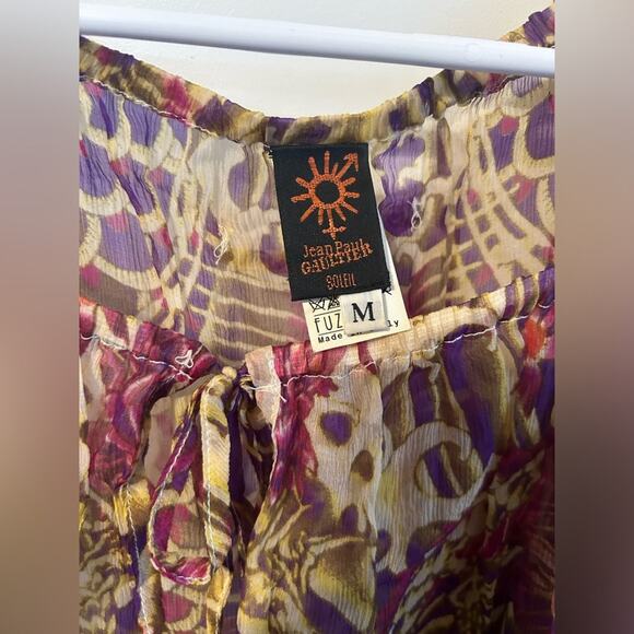 Jean Paul Gaultier Silk Made in Italy Peasant Style Soleil Blouse M - Picture 7 of 7